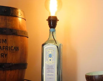 Bombay Sapphire Gin Bottle Lamp - London Dry Gin 1 Litre