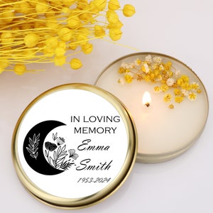 Bulk gunsten voor begrafeniskaarsen, gepersonaliseerde gunsten voor begrafeniskaarsen, herdenkingsgeschenken voor begrafenissen, viering van het leven gunsten, in Loving Memory