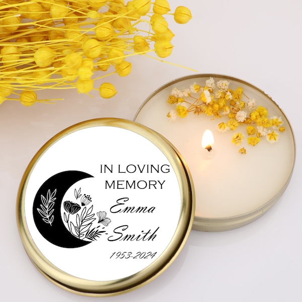 Bulk Funeral Candle Favors, Personalized Funeral Candle Favors , Memorial Gifts For Funerals, Celebration Of Life Favors, In Loving Memory