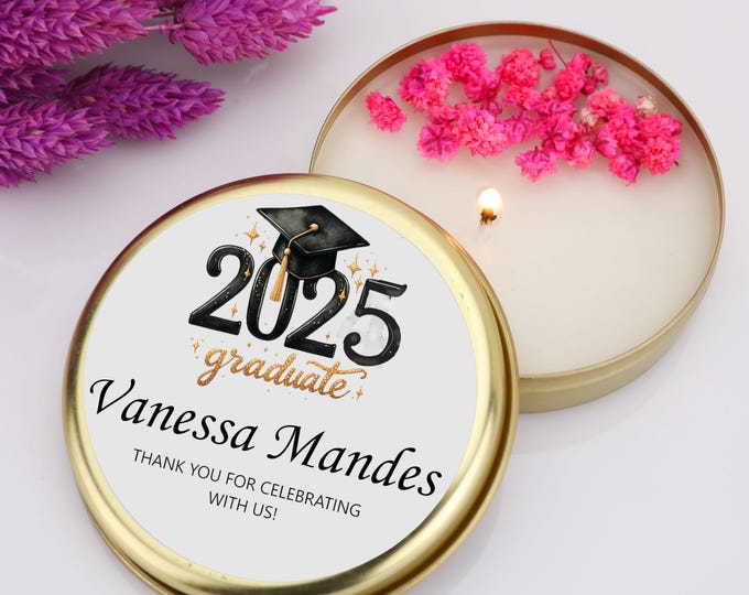 Graduation Party Favors – Personalized Scented Tin Candles, Class of ...