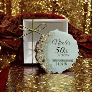 Adult Birthday Party Favors, 40th, 50th, 60th, 70th, 80th, 90th, 100th Birthday Party Favor, Personalized Resin Magnet Favor, Keepsake Gift