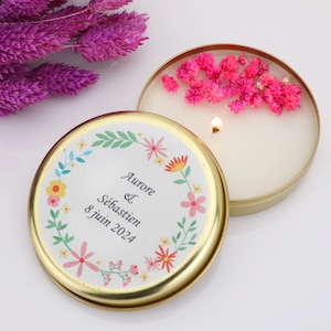 Wedding Favors for Guests in Bulk, Personalized Mini Candles, Candle Party Favors, Bridal Shower Favors, Baby Shower Candle, Gold Tin Candle