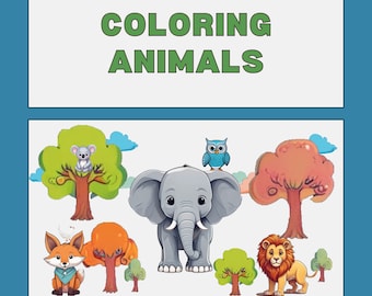 Libro para colorear sencillo con animales.