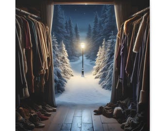 Looking out of the Wardrobe and into Fantasy - Painting inspired by CS Lewis Chronicles of Narnia