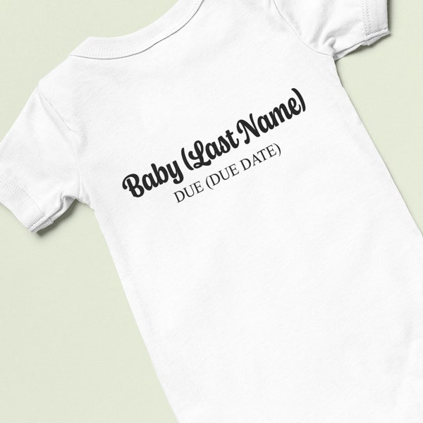 Personalized Baby announcement, baby (last name) and due date