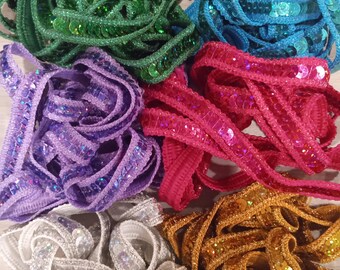 1/2" Sequin Ribbon: Christmas Craft Trim, Choose Color