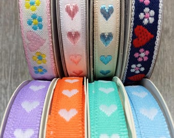 3/8" Heart Ribbon: Sewing, Crafting, Gift Wrap