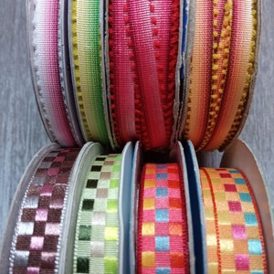 Ruban ombré 3/8", ruban, ruban à picots 3/8", ruban de satin à carreaux - 3/8" - couture - travaux manuels - décoration - noeud - étiquette - fête, cadeau, longueur au choix