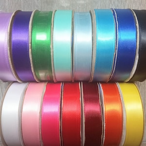 Ruban de satin uni 5/8" ruban, ruban de satin Offray 5/8" 5/8" - à coudre - artisanat - décoration - noeud - étiquette - fête, longueur du ruban au choix 15 couleurs