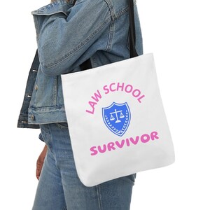 LAW SCHOOL SURVIVOR bag lawyer bag law student gift law graduation gift for lawyer women in law lady lawyer mom lawyer daughter a lawyer
