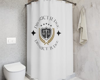 Cortina de ducha para juez de distrito: regalo para abogados, decoración para salas de audiencias