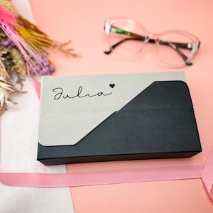 mit Name personalisierbares Etui für zwei Brillen | Brillenetui | Doppeletui | Individuelles Geschenk | Geburtstag Geburtstag