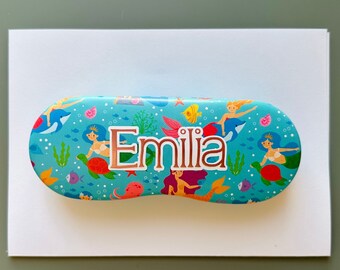 Personalisiertes Brillenetui für Kinder, individuell mit Name | Brillenschachtel | Brillenschatulle Geburtstag | Geschenk  | Meerjungfrau