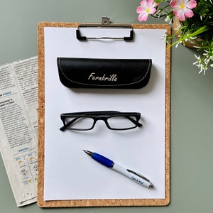 Personalisiertes, individuelles Brillenetui Brillenschachtel Brillenschatulle zum Geburtstag Geschenk Jubiläum schwarz Bild 1