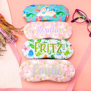 Personalisiertes Kinder Brillenetui Mädchen mit Namen – Einhorn, Meerjungfrau, Frosch | Geschenk Geburtstag Geburtstag Brillenaufbewahrung
