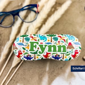 Personalisiertes Brillenetui für Kinder, individuell mit Name | Brillenschachtel | Geburtstag | Geschenk |Einschulung | Dino