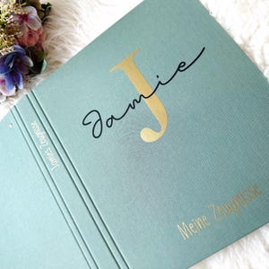 Personalisierte Zeugnismappe Zeugnisordner Urkunden mit Namen Leinen – Optionale Buchrückenbeschriftung | Einschulung Geschenk | Individuell