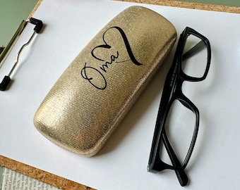 Brillenetui Hartcase Schwesterherz gold Brillenschachtel Geschenk glossy glitzer Oma omi großmutter