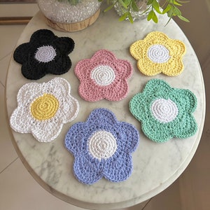 Crochet Flower Coaster Set