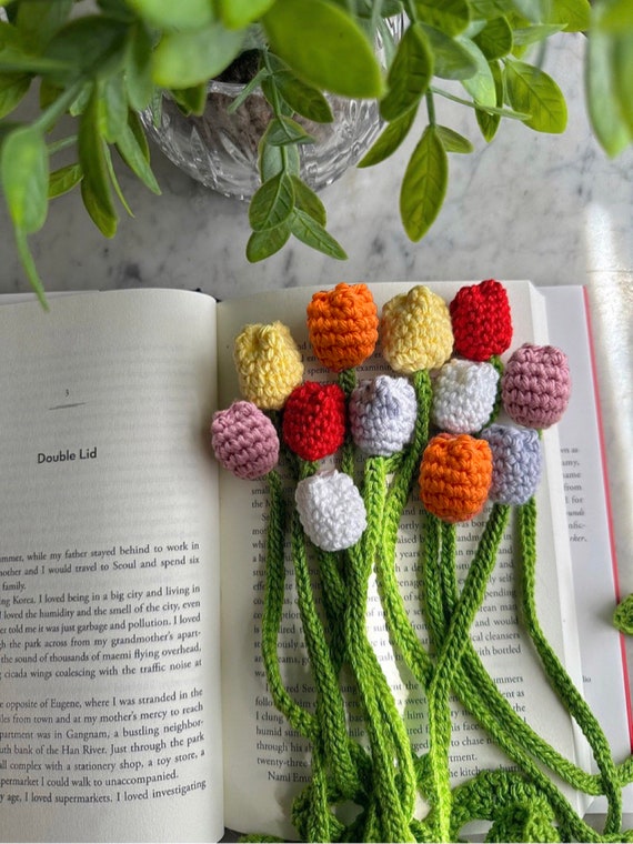 Crocheted Tulip Bookmark - Etsy