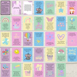 Kids Positive Affirmations Cards Printable Positivity Cards, Motivational Flashcards, Colorful Inspirational Affirmations Cards For Children