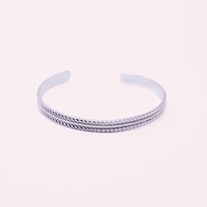Sterling Silver Cuff Bracelet | Stacking Cuff Bracelet | Patterned Wire Cuff
