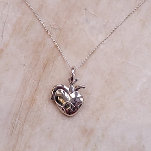 Stylized Realistic Heart Pendant | Sterling Silver Heart Pendant
