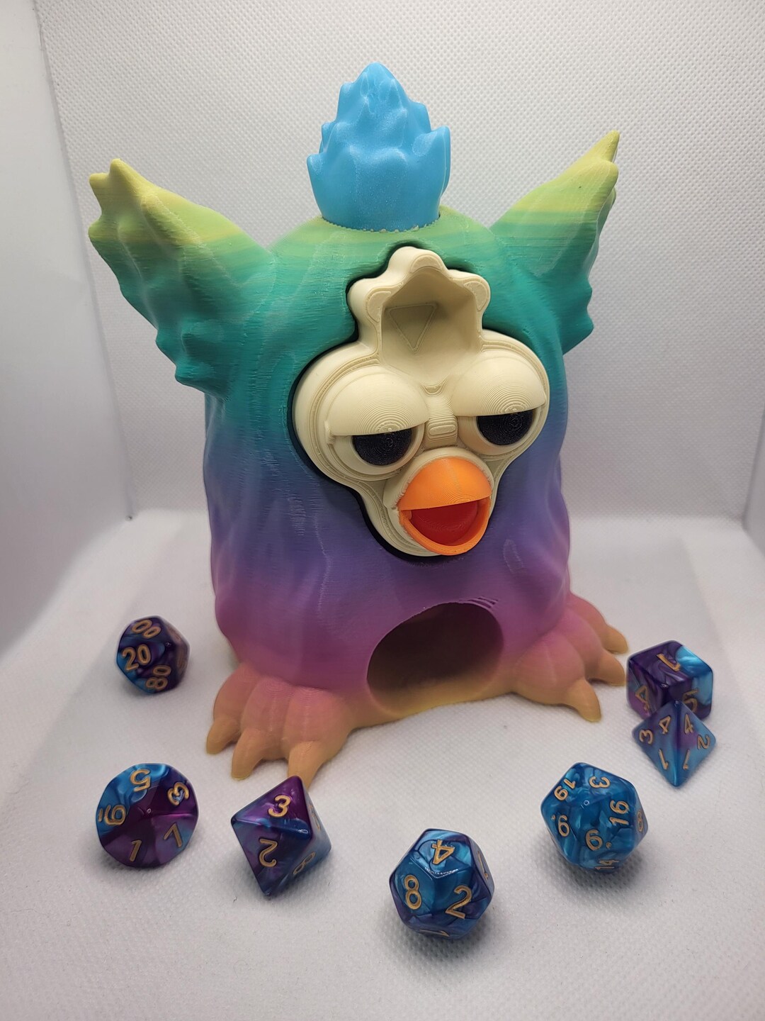 Rainbow Furby Dice Tower & D20 Counter - B-GRADE - 3D Printed - Etsy