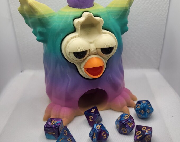 Rainbow Furby Dice Tower & D20 Counter - 3D Printed - Etsy