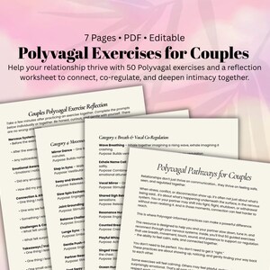 Polyvagal Exercises for Couples – 50 Co-Regulation Exercises + Reflection Worksheet for Connection & Intimacy