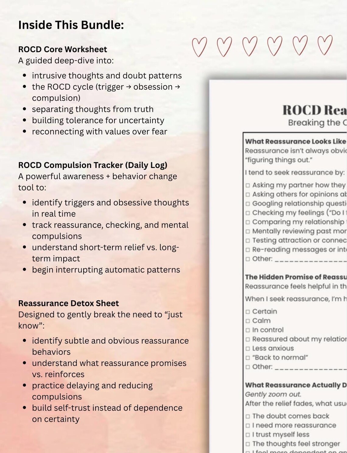 Relationship OCD Worksheets Bundle Compulsion Tracker, Reassurance ...