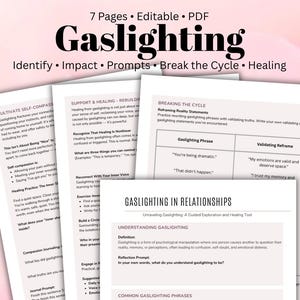 Gaslighting Recovery Worksheet Self-Trust Healing Prompts Boundaries Inner Voice Work Trauma-Informed