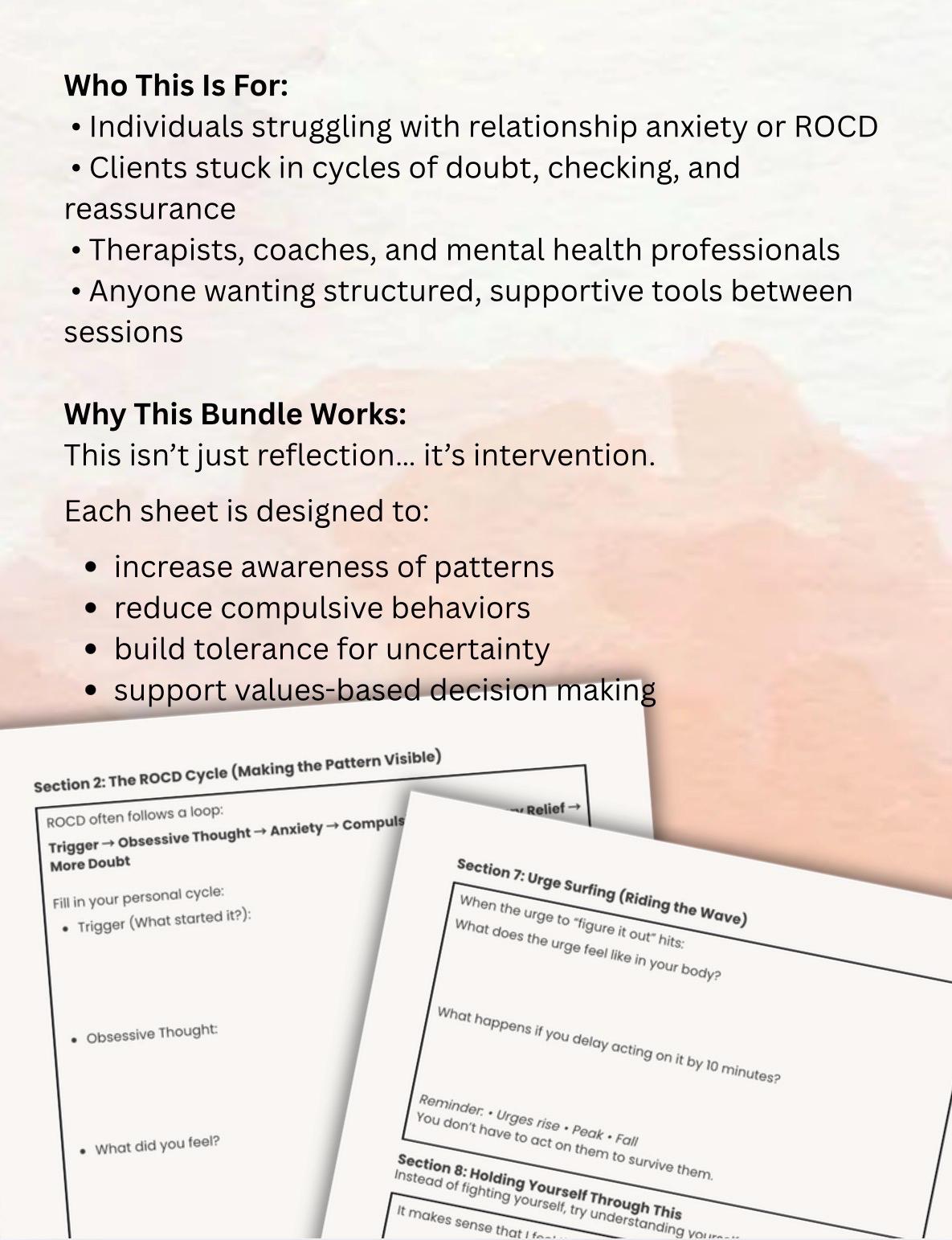 Relationship OCD Worksheets Bundle Compulsion Tracker, Reassurance ...