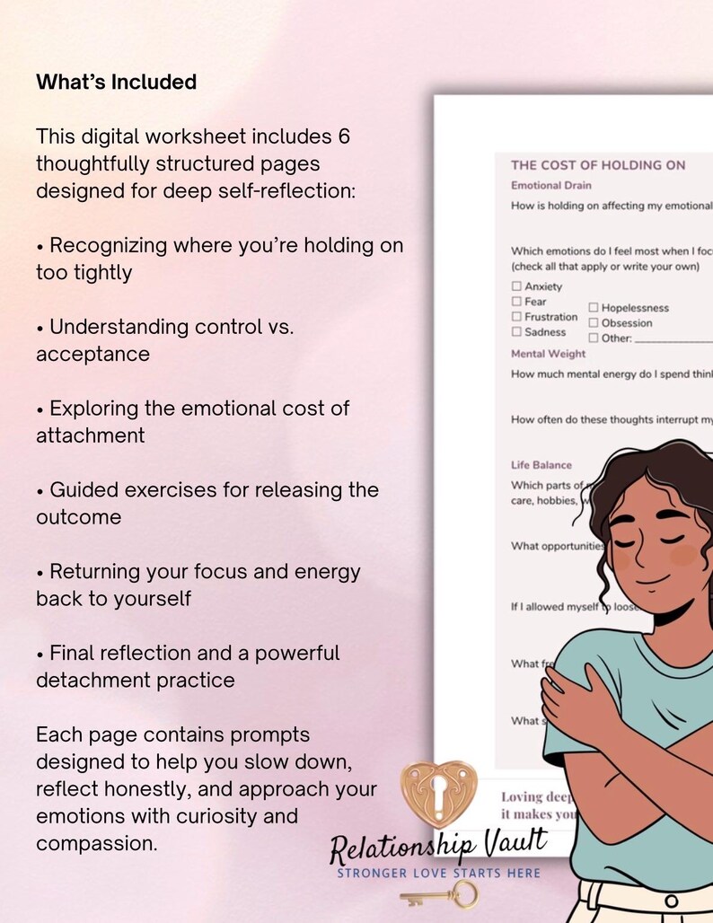 Law of Detachment Worksheet Letting Go Releasing Control Stop ...