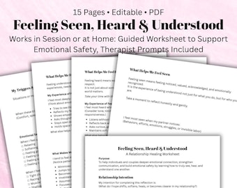 Beziehungsarbeitsblatt: Sich gesehen, gehört, verstanden fühlen (editierbare PDF)