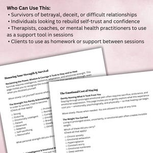 Werkboek voor herstel verraad | Trauma, zelfvertrouwen, grenzen waar je gebleven bent (digitale download, pdf) afbeelding 2
