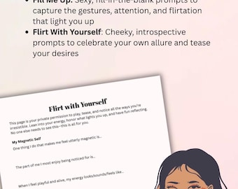 The Art of being Pursued Mini Journal Flirty Selbstreflexion, Fill-in-the-Blank Prompts, Mit sich selbst flirten, Selbstliebe & magnetische Energie