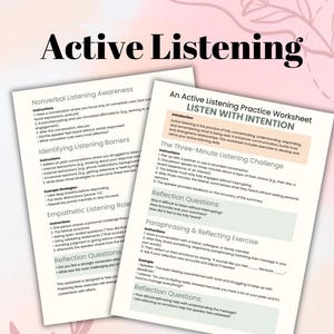 Active Listening Skills Worksheet Enhance Communication & Build Stronger Connections