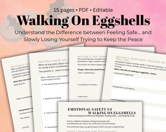 Emotionale Sicherheit vs Auf Eiern gehen Arbeitsblatt Beziehungs Klarheit Werkzeug Selbstreflexion PDF für Grenzen, Kommunikation & Emotionen