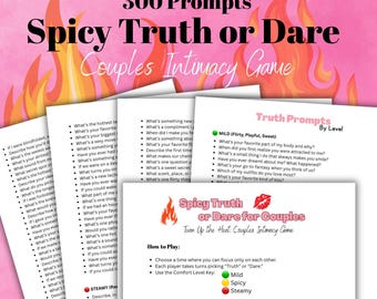 Spicy Truth or Dare Couples Game: 300 Date Night Prompts (PDF Download)