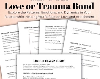 Love vs Trauma Bond Arbeitsblatt Beziehung Selbstreflexion, Anhangstil & emotionales Bewusstsein PDF Beziehungsmuster