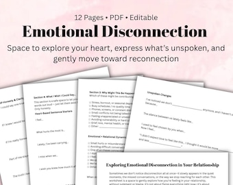Emotional Connection Couples Therapy Digital Download Rebuild Closeness & Communication Guided Self-Reflection Tool Relationship Worksheet