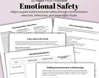 Paare emotionale Sicherheit Arbeitsblatt: Kommunikation, Vertrauen Übungen (PDF)