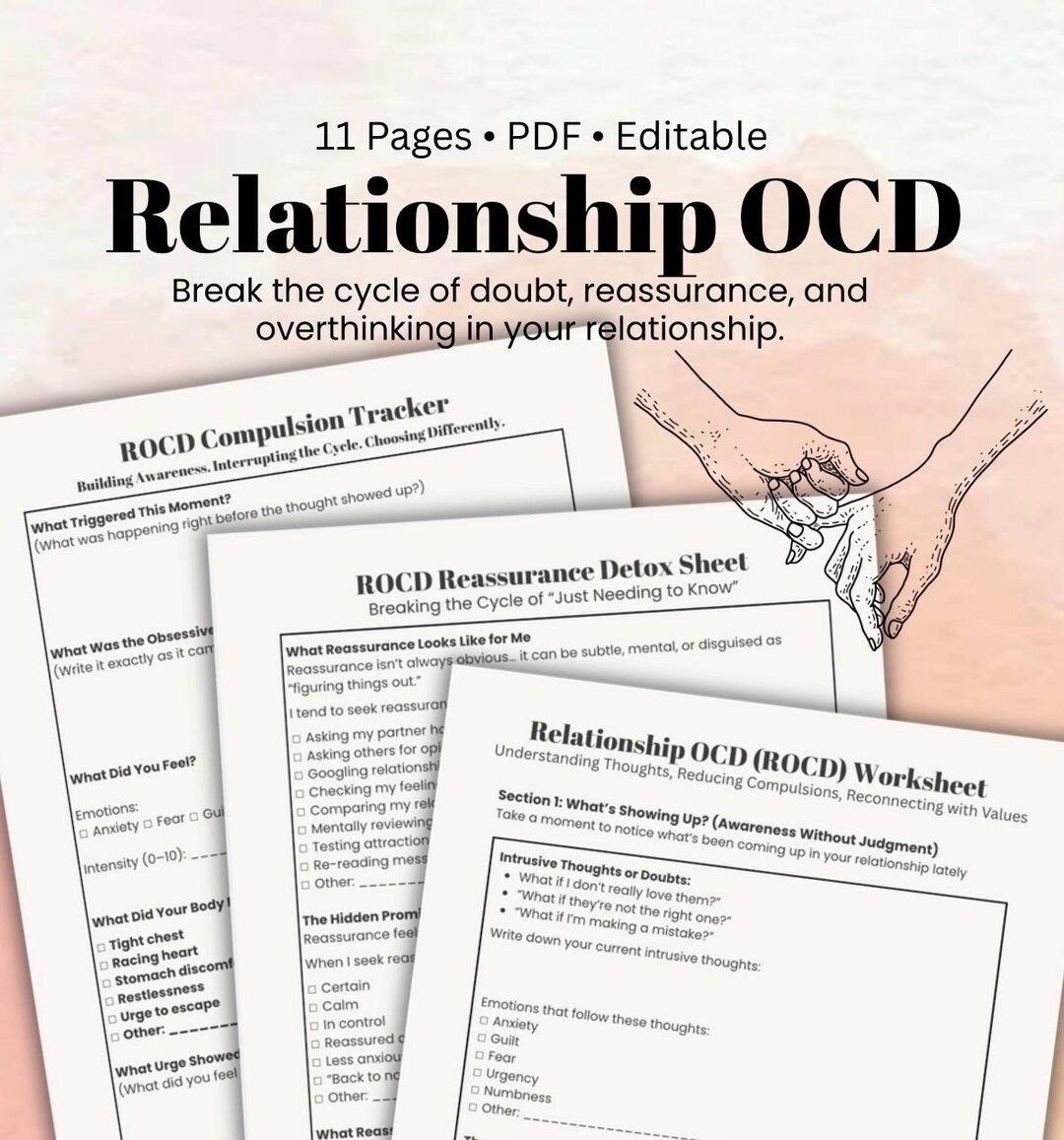 Relationship OCD Worksheets Bundle Compulsion Tracker, Reassurance ...