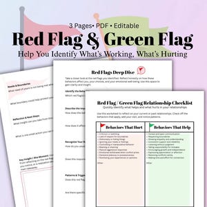 Relationship Red and Green Flags Checklist: Self-Help and Therapist Tool (PDF Download