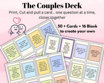 Couples Conversation Card Deck: Intimacy Connection (Digital Download) Adult Date Night Activity