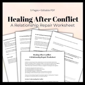 Healing After Conflict A Relationship Repair Workbook Couples Therapy  Trust-Building Worksheet