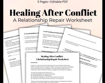 Healing After Conflict A Relationship Repair Workbook Couples Therapy  Trust-Building Worksheet