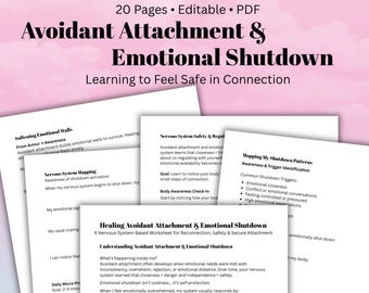 Vermeidende Bindung & Emotional Shutdown Arbeitsbuch (PDF-Download