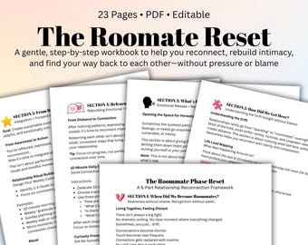 Mitbewohner Phasen-Reset Arbeitsblatt Beziehungswiederverbindung, emotionale Intimität, Paare Kommunikationstherapie Arbeitsblatt PDF